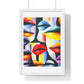 Lips Abstract Art 'Designed by AI' Framed Art Print