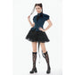 Dark In Love Beatrix Goth Satin Ruffled Overskirt