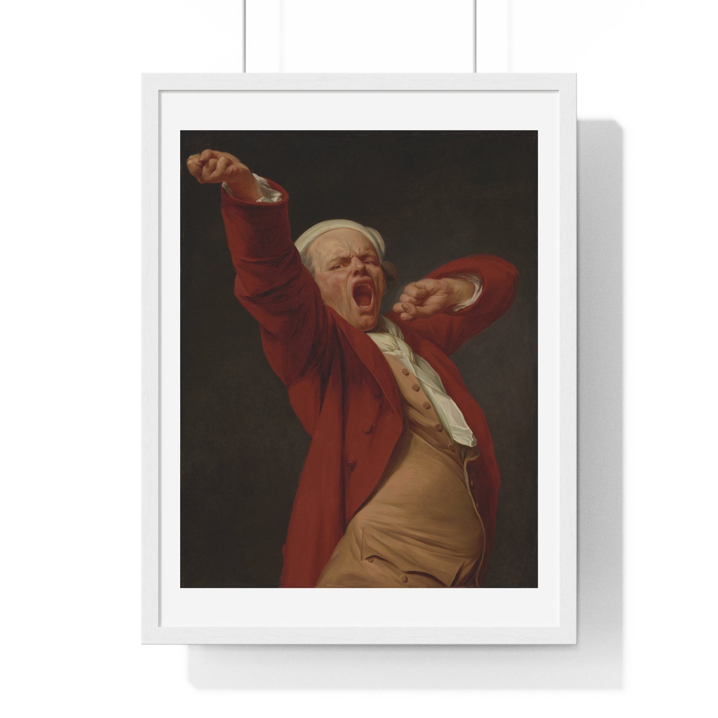 Self-Portrait, Yawning (circa 1783) by Joseph Ducreux, from the Original, Framed Art Print