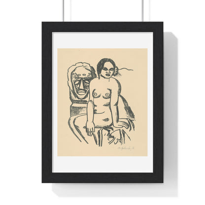 Woman and Statue by Mikuláš Galanda, from the Original, Framed Art Print