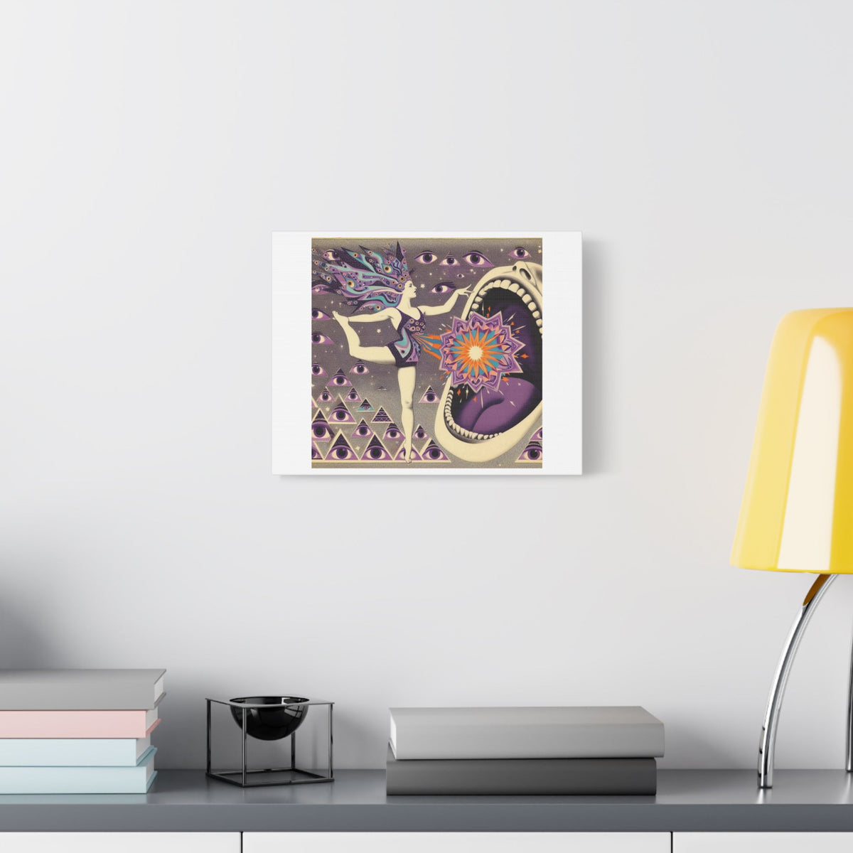 Surreal Eye and Cosmic Mouth Canvas Wall Art