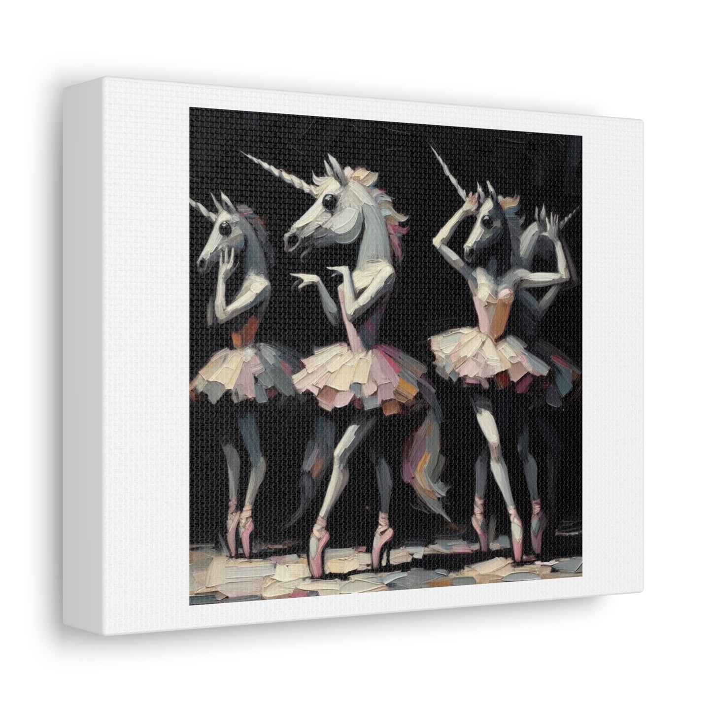 Unicorn Ballet Pastel Art 'Designed by AI' Print on Canvas