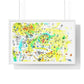 Yellow Scatter Pattern, Abstract Large Wall Art, Framed Print