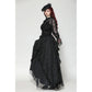 Dark in Love Aoife Black Hollow Lace Elastic Pleated-Waist Eyelash Lace Cuff Top