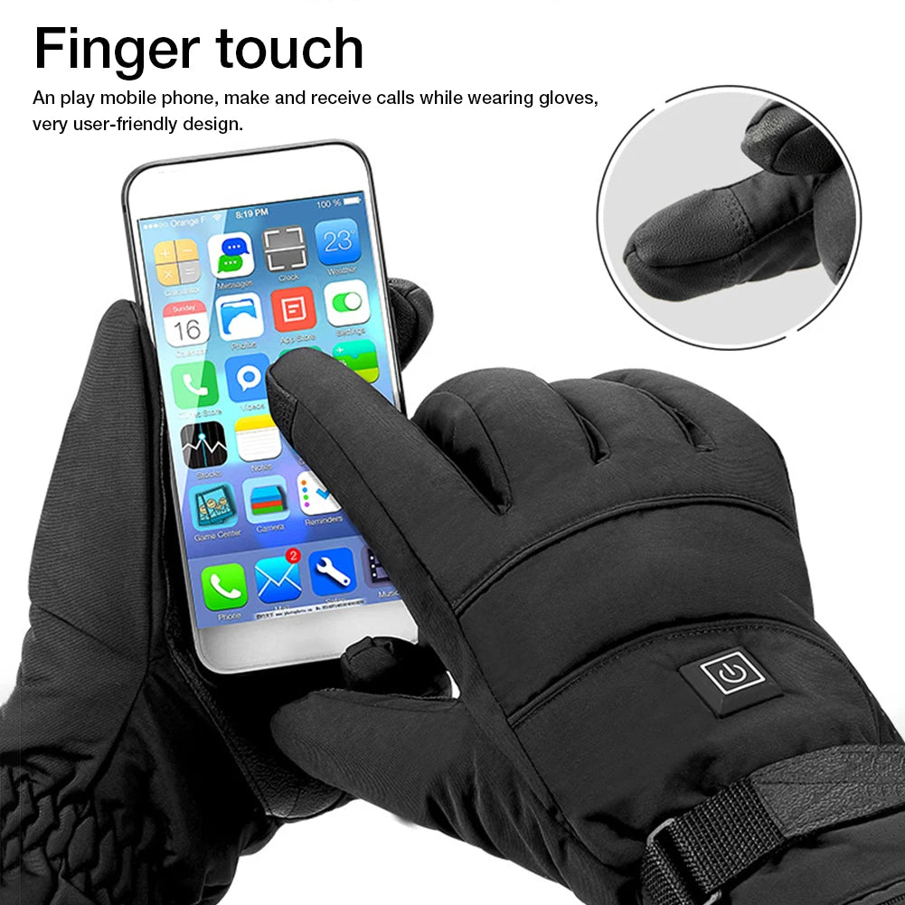 Rechargeable Heated Motorcycle Winter Touch Screen Gloves