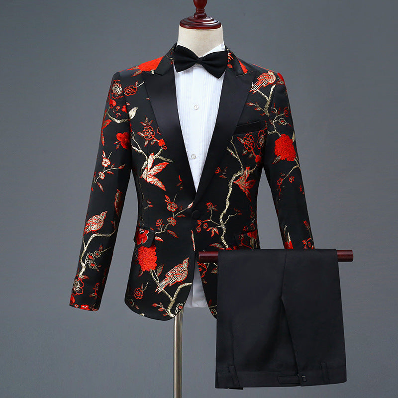 Men's Gold Overlay Stage, Host Single-Breasted Dinner Jacket