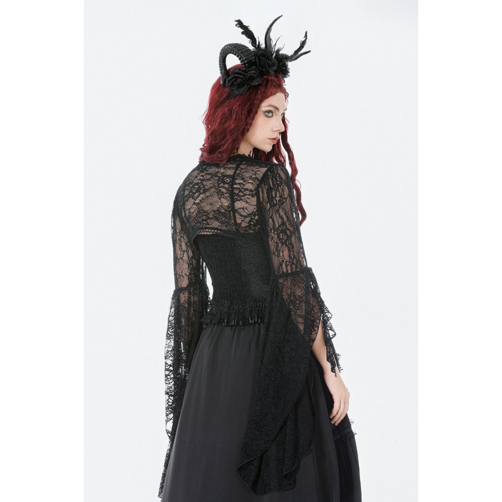 Dark In Love Lilith 3D Lace Bell-Sleeve Cape