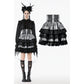 Dark in Love Hexa Layered Tartan Skirt in Black