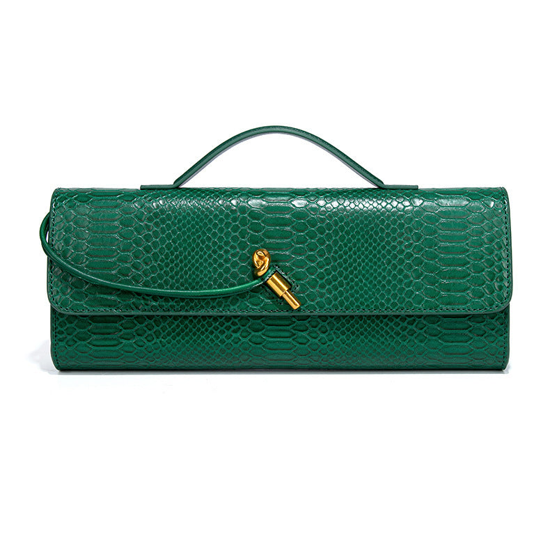 Leather American Retro Hand-Held Dinner Bag Baguette Clutch