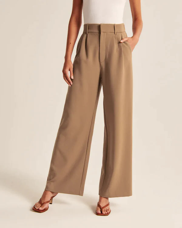 Women's Light Wide-Leg Tailored Pants