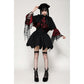 Dark in Love Camazotz Vampire Bat-Shaped Capelet in Black and Blood Red