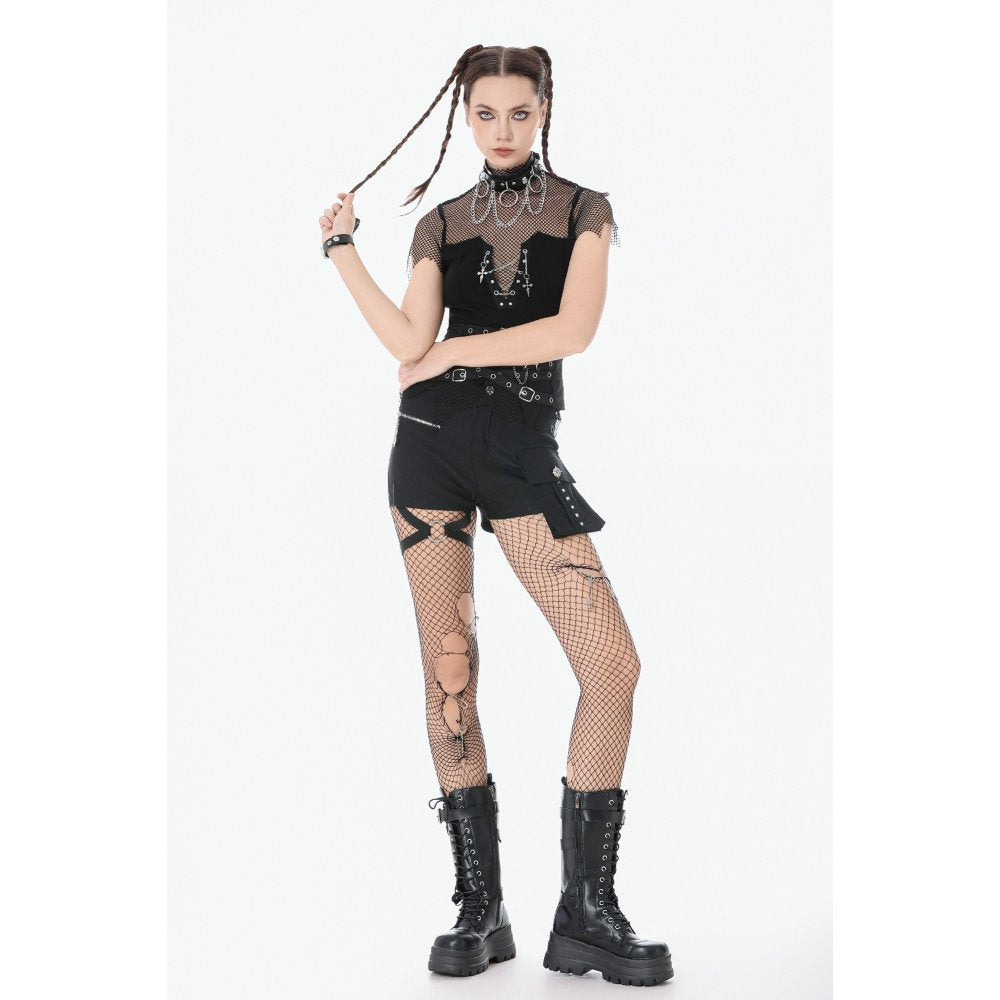 Dark in Love Punk Metal Utility Shorts