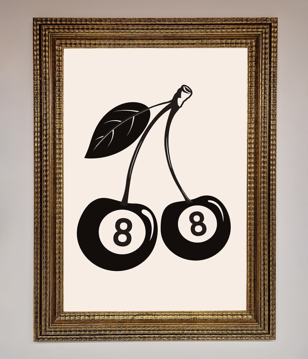 Eight Ball Cherries Framed Wall Art