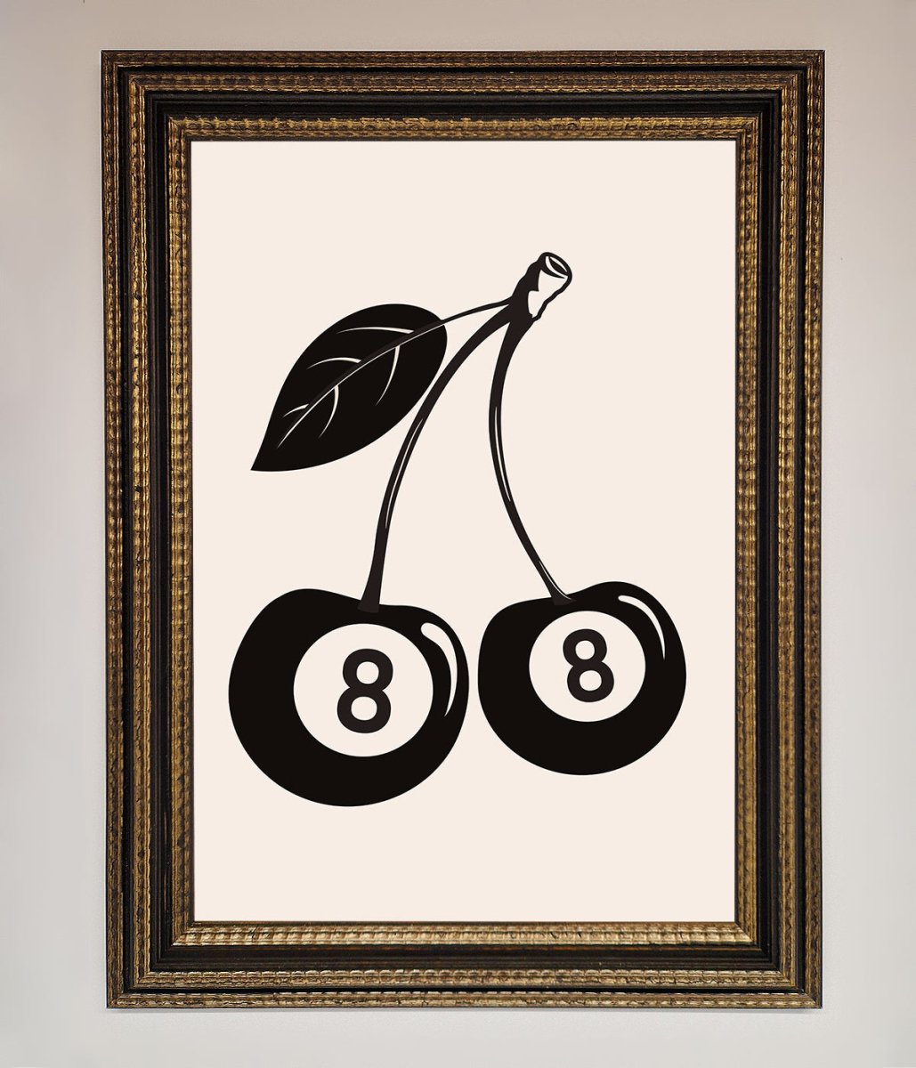 Eight Ball Cherries Framed Wall Art