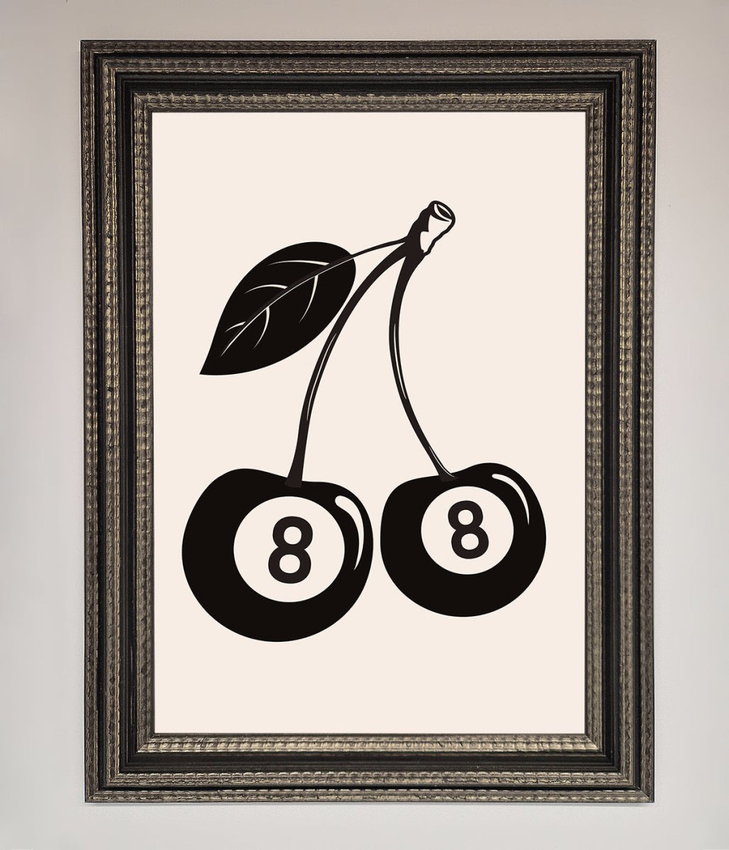 Eight Ball Cherries Framed Wall Art