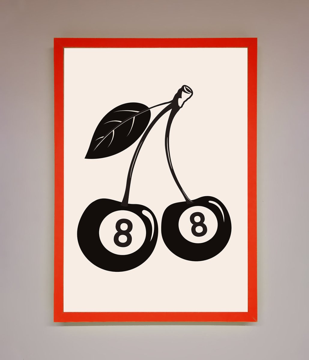 Eight Ball Cherries Framed Wall Art