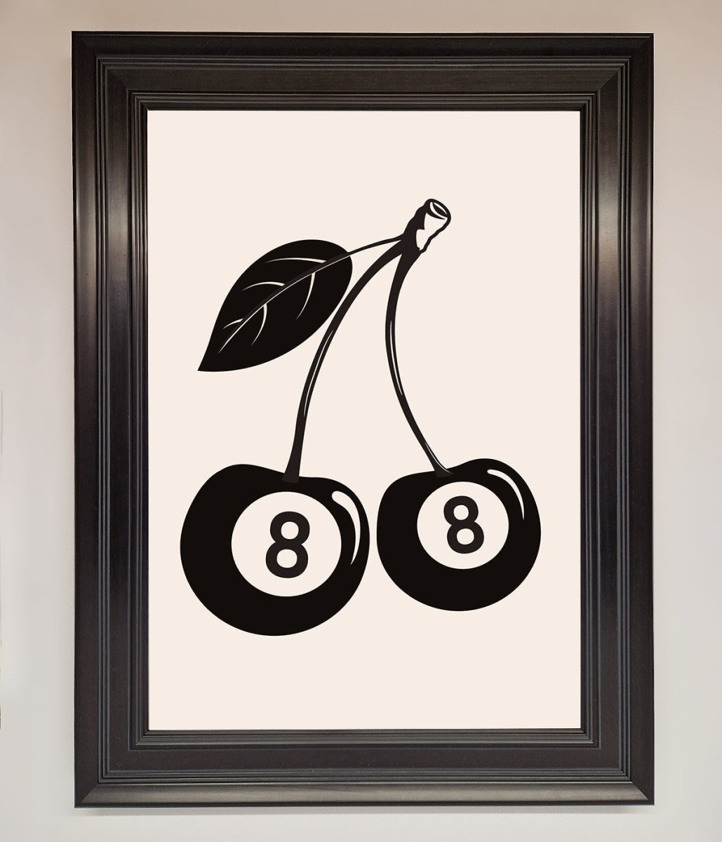 Eight Ball Cherries Framed Wall Art