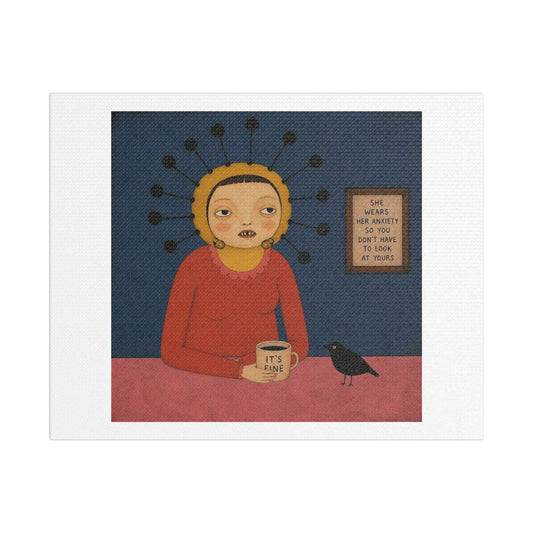 It's Fine IV, Cartoon Art Print on Canvas