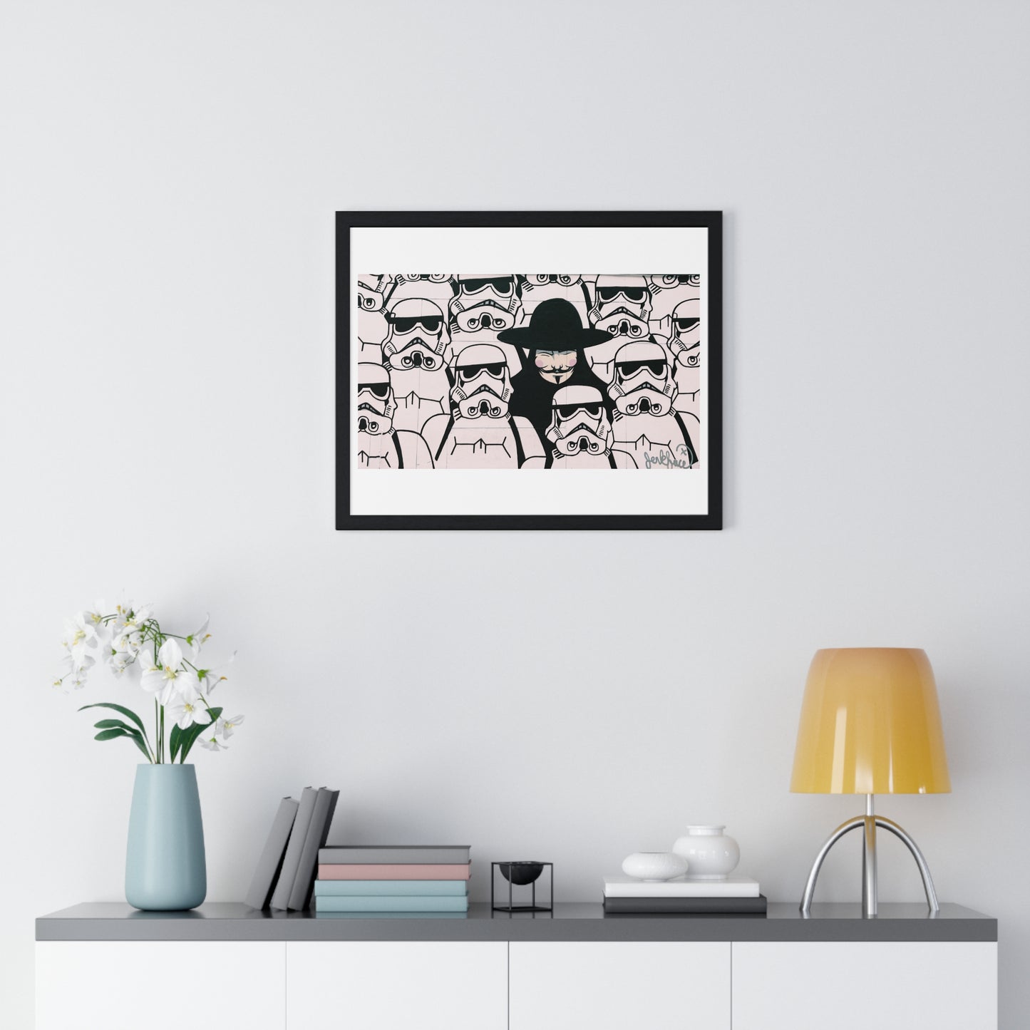 Mural Art: Stormtroopers and Vendetta Character (2017) from the Original, Framed Print