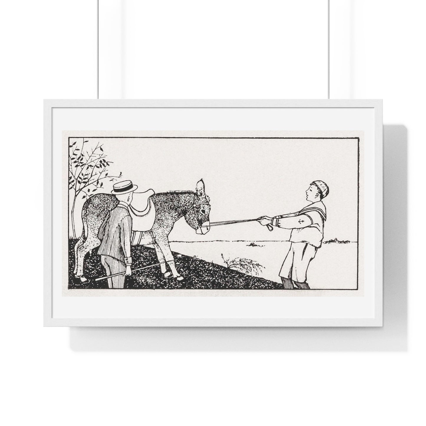 Two Boys and a Donkey by Julie de Graag (1877-1924) from the Original, Framed Print