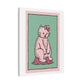 Cute Pink Cat Stretched Canvas Wall Art