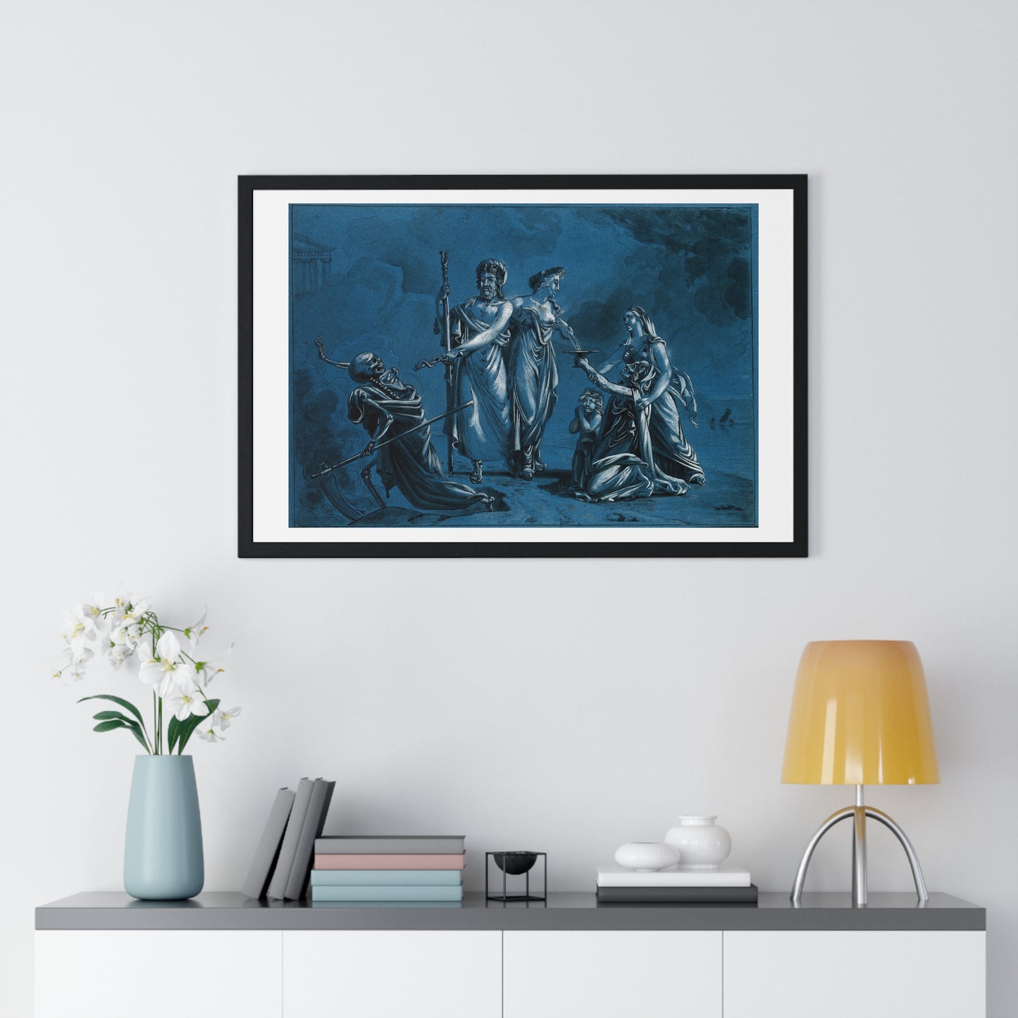 Aesculapius (Representing Medicine) Routing Death, Ceres Supplying Milk to the Starving (1822) from the Original, Framed Print