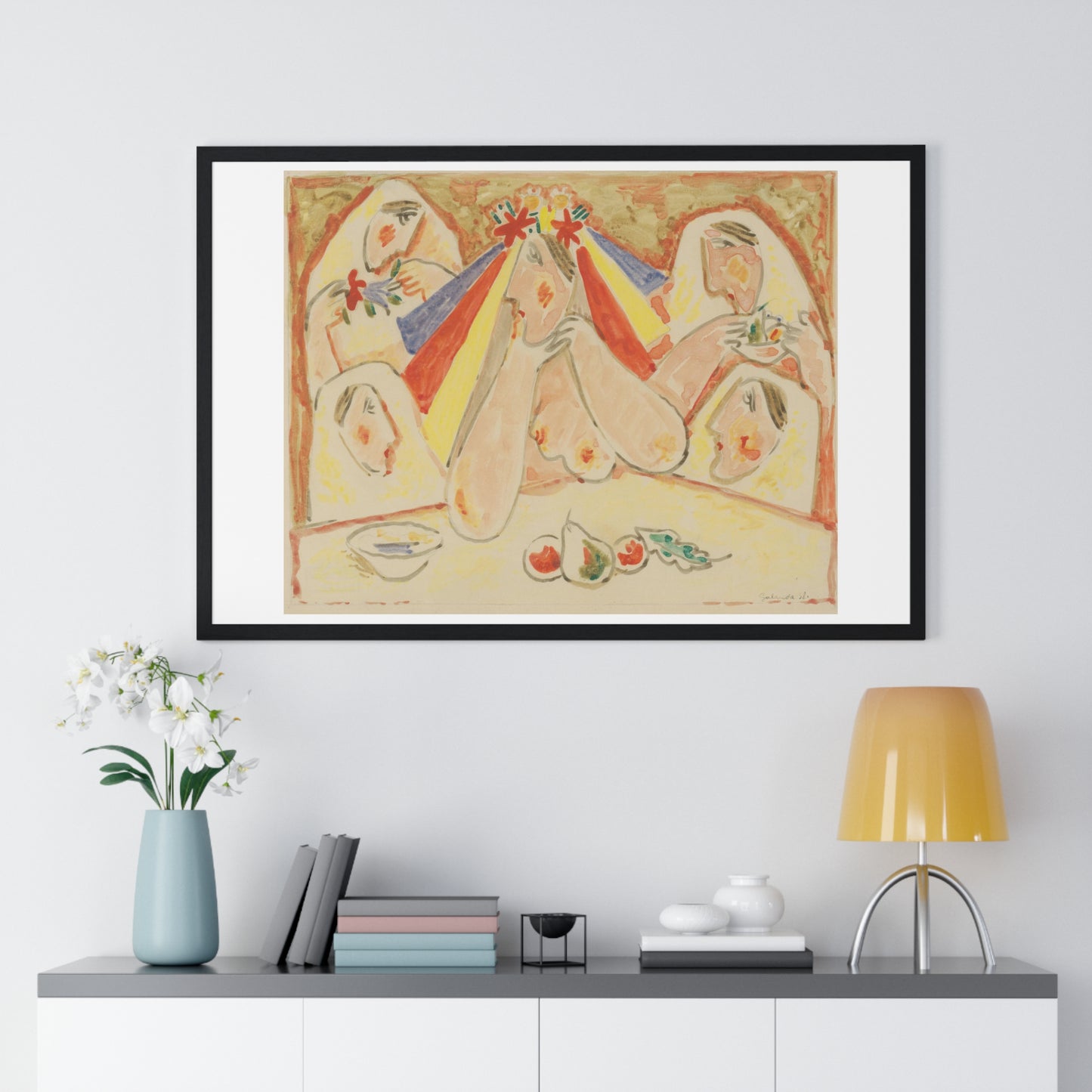 Bride (Bride Among Bridesmaids) by Mikuláš Galanda (1938), from the Original, Framed Art Print