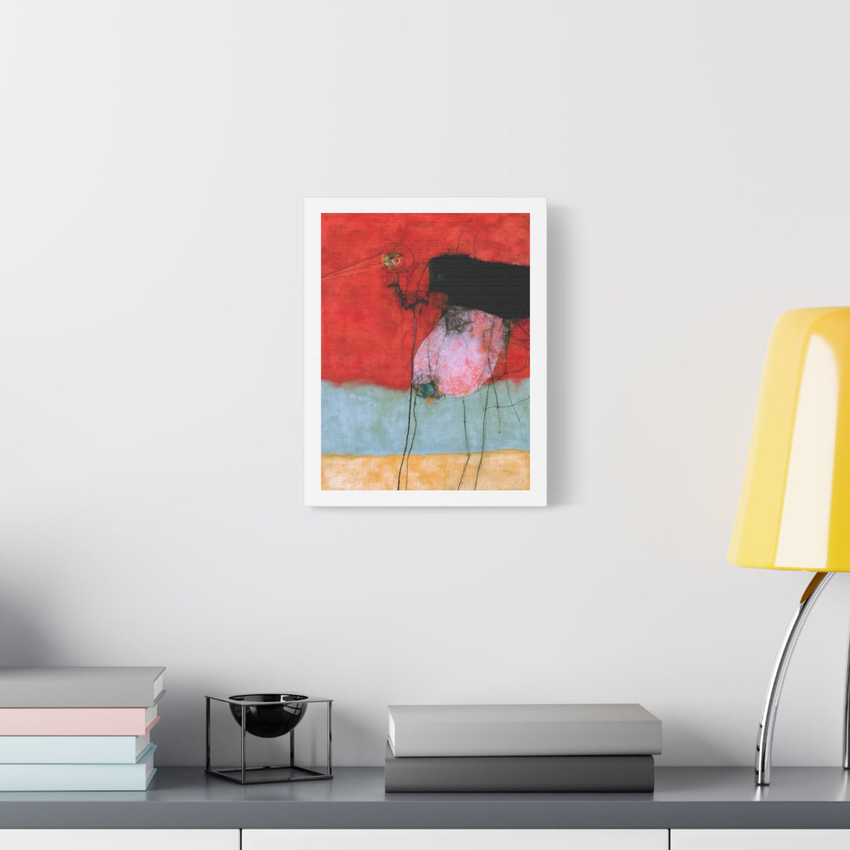 Bird, Neo-Surrealism, Art Print on Satin Canvas, Stretched
