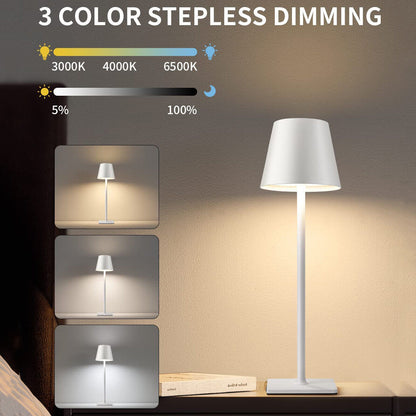 Vireous White Cordless Rechargeable Table Lamp