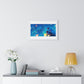 Cosmic Cityscape at Sunset 'Designed by AI', Framed Art Print