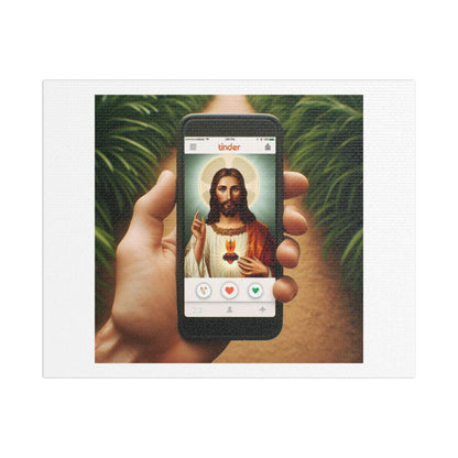 Tinder is a Sign You Need Jesus! 'Designed by AI' Art Print on Canvas