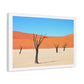 Dead Tree on Desert Illustration, Art Print on Satin Canvas