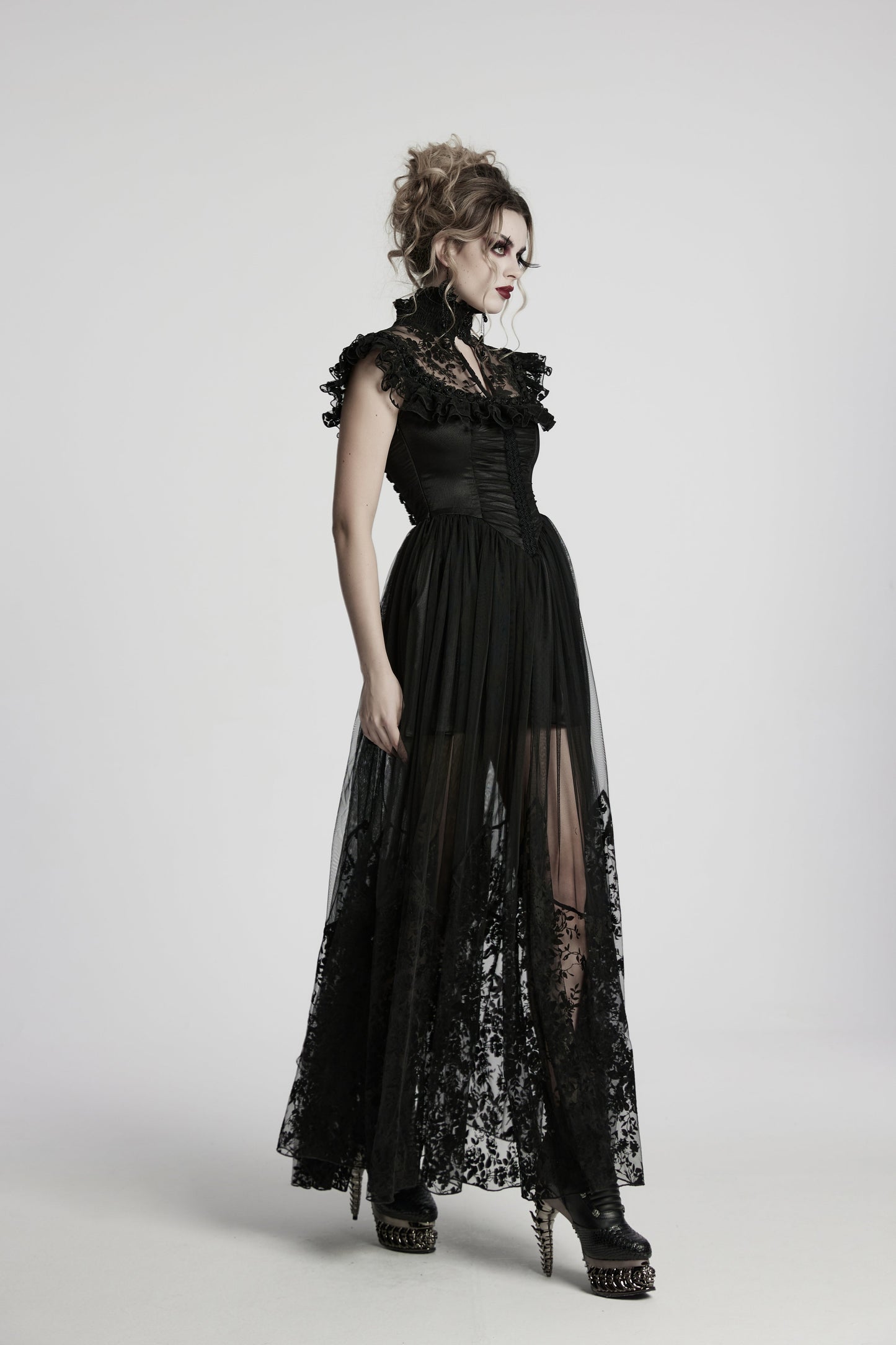 Punk Rave Seraphina Goth Flying-Sleeve Dress