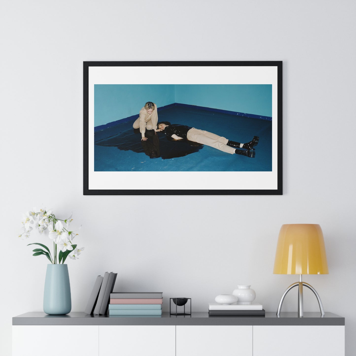 Macabre Death and Existential Exploration 'Designed by AI' Framed Art Print