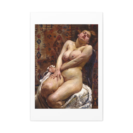 Nana, Female Nude (1911) by Lovis Corinth, from the Original, Art Print on Satin Canvas