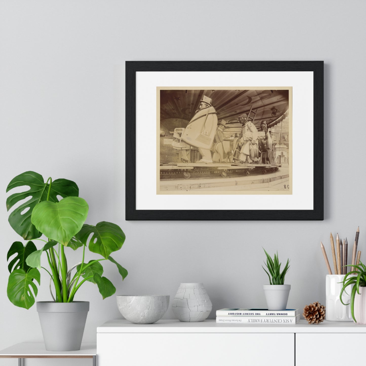 Vintage Photography 'Fête du Trone' by Eugène Atget, from the Original, Framed Art Print