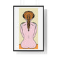 Woman From the Rear, Pencil Sketch 'Designed by AI', Framed Art Print