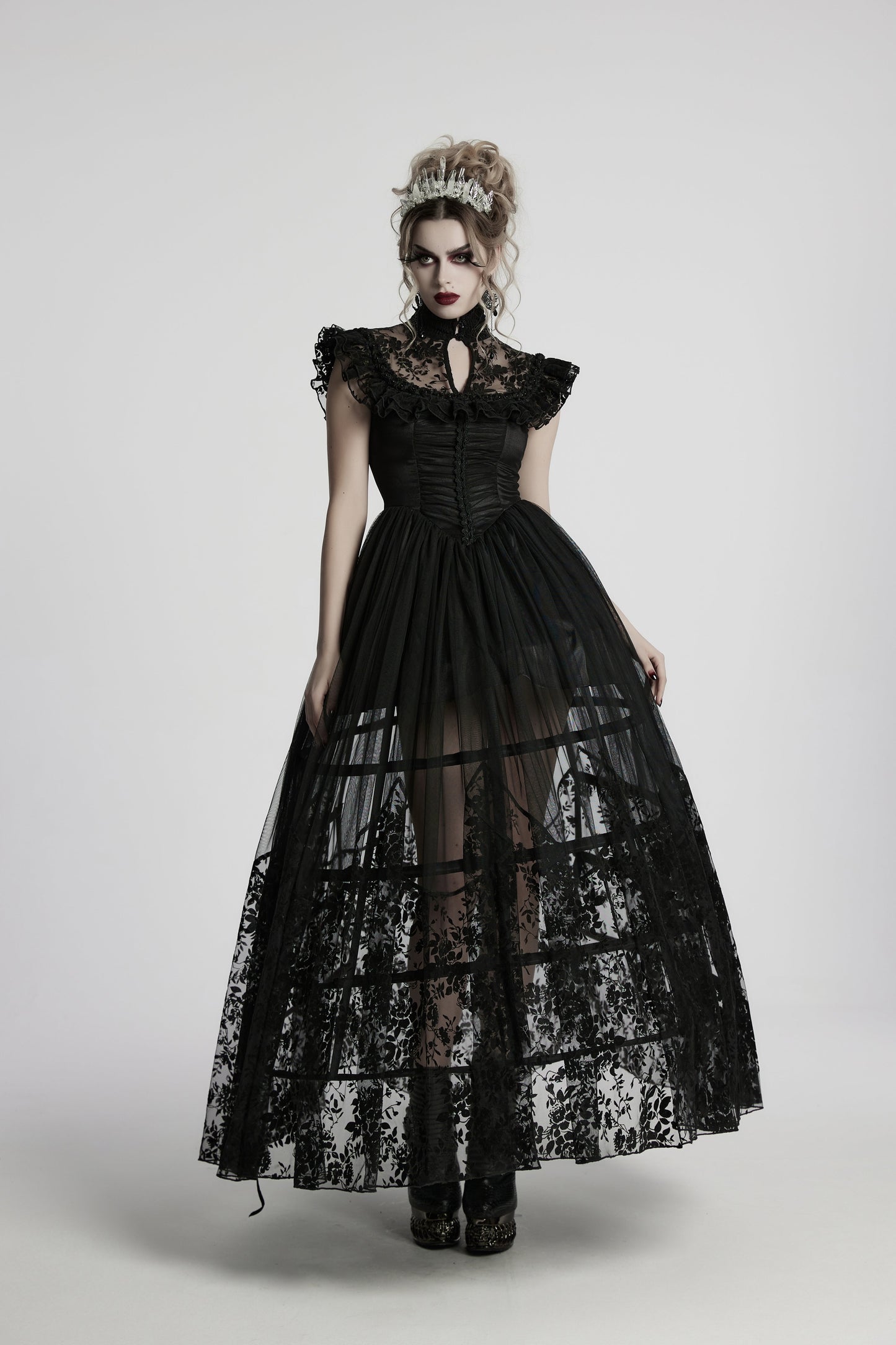 Punk Rave Seraphina Goth Flying-Sleeve Dress