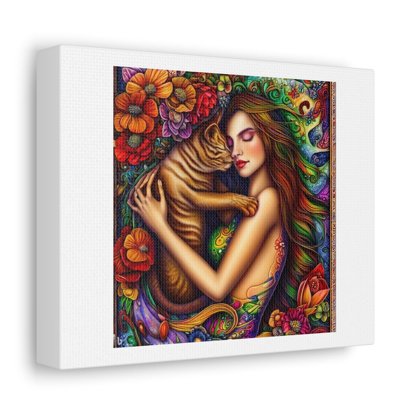 Infinite Love in the Art Style of Josephine Wall 'Designed by AI' Print on Satin Canvas