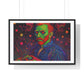 Vincent van Gogh Self Portrait Remixed, Psychedelic Art 'Designed by AI' Framed Print