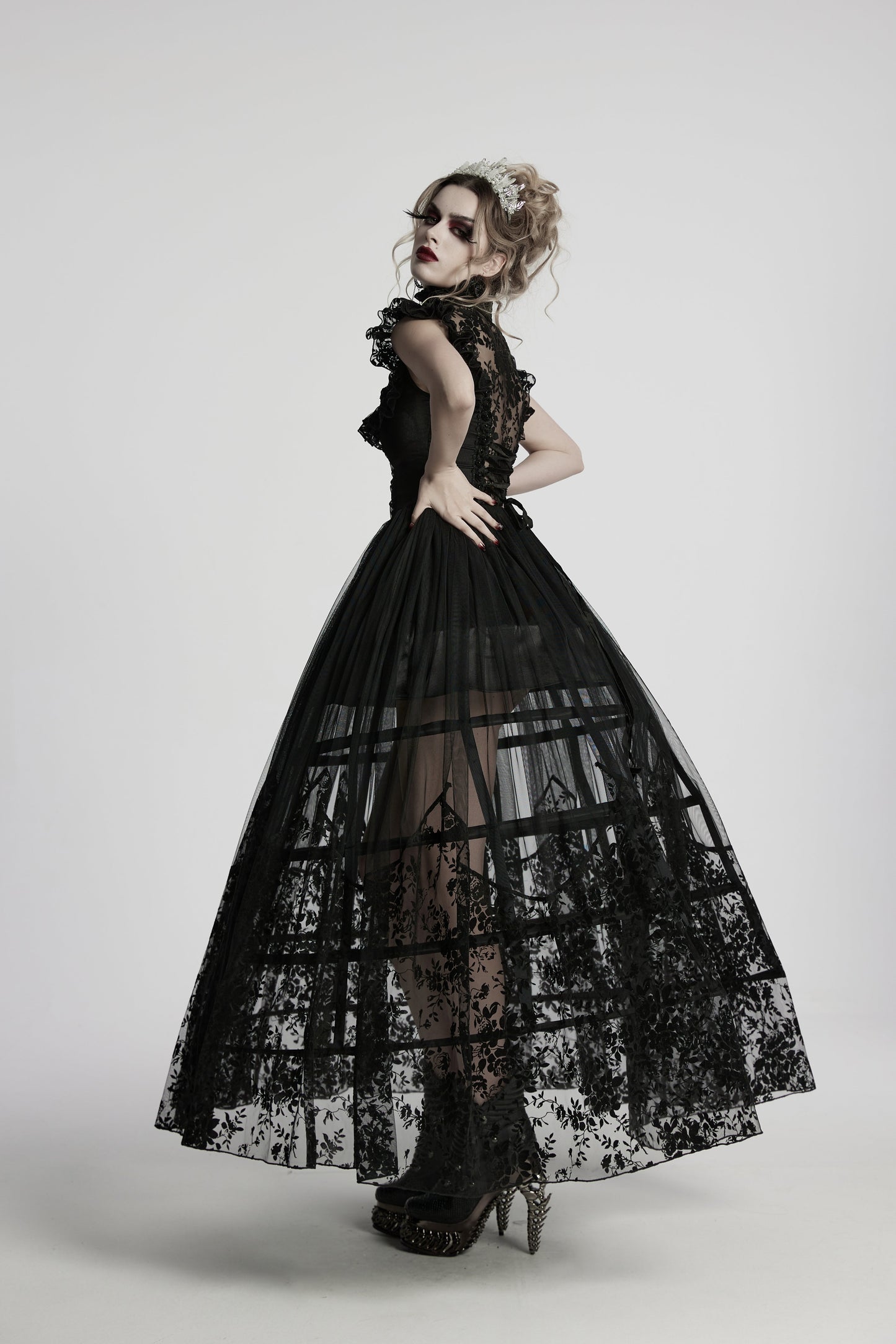 Punk Rave Seraphina Goth Flying-Sleeve Dress