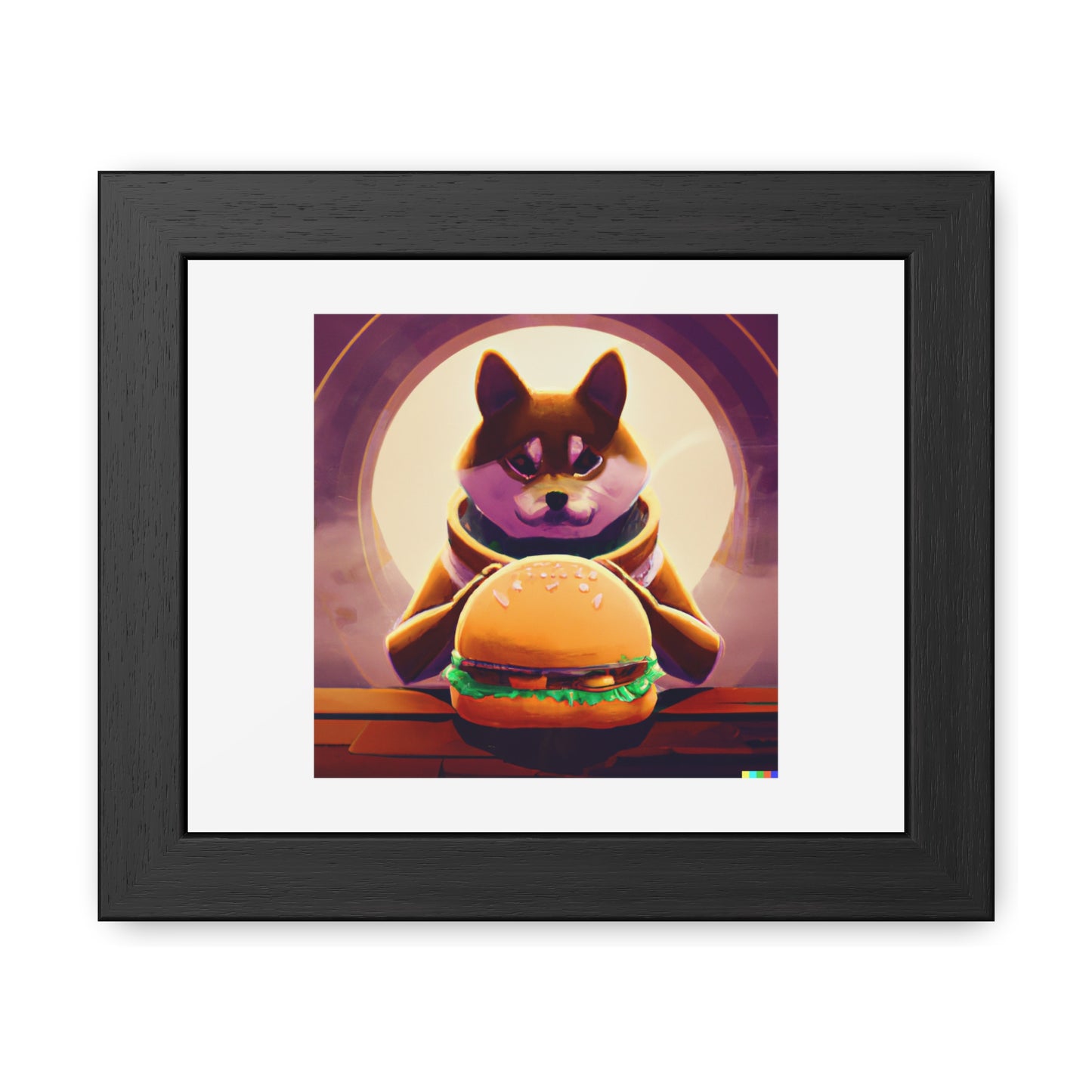 Shiba Inu Digital Art 'Designed by AI' Wooden Framed Print