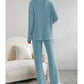 'Nope Not Today' Casual Sunken Stripe Knitted Women's Lounge Set