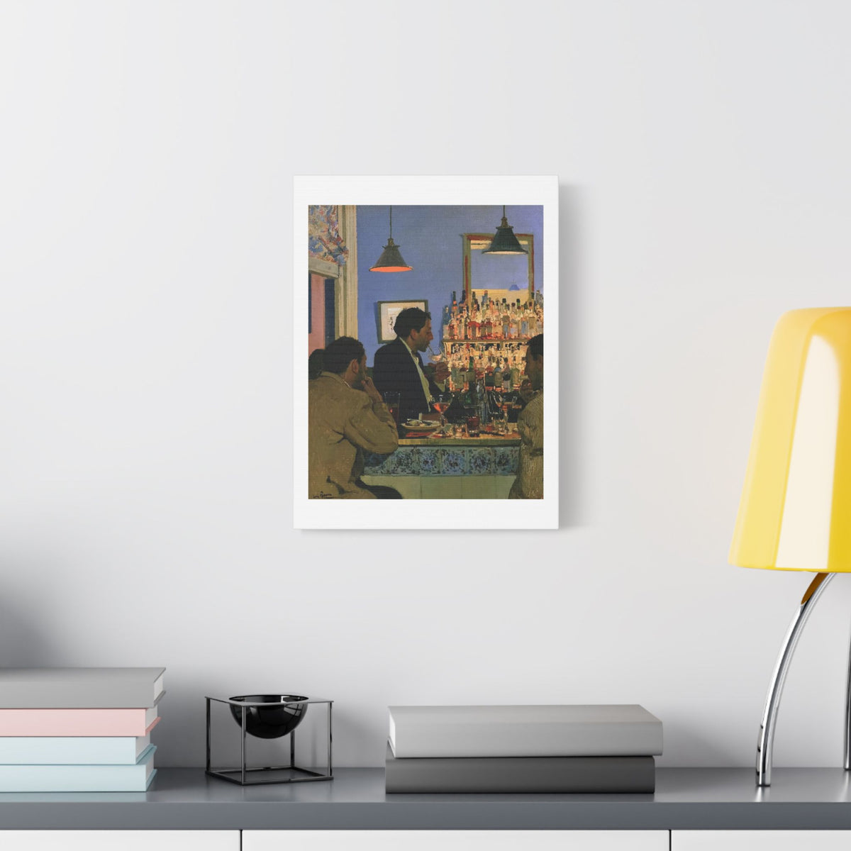 Café Art IV, Print on Satin Canvas, Stretched