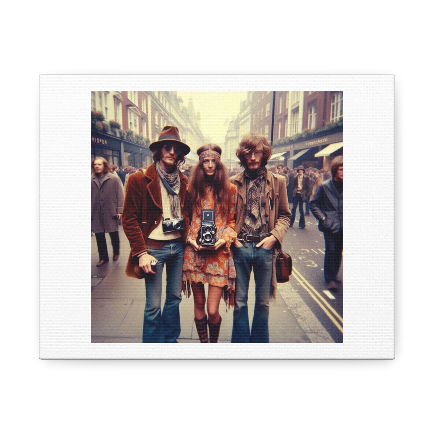 London Photography in the 1960s II 'Designed by AI' Art Print on Canvas