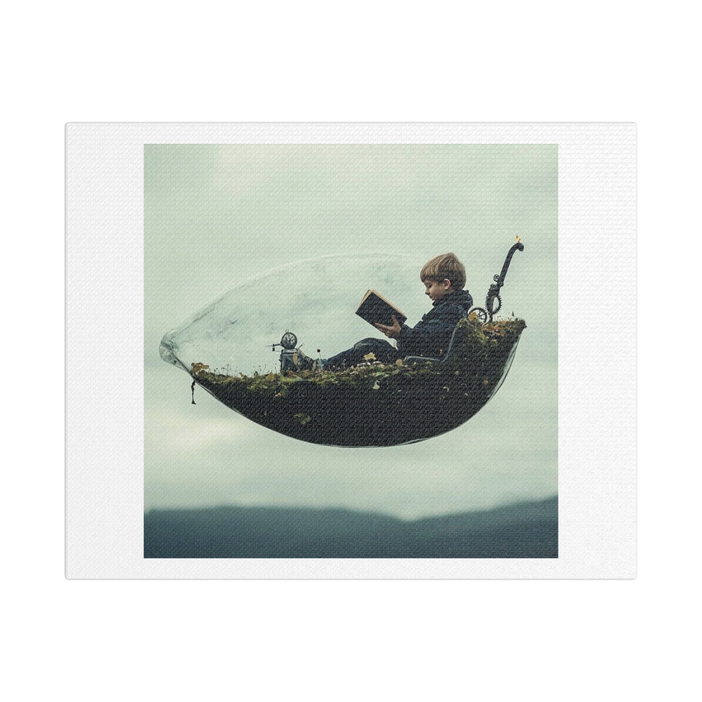 Living Life in a Bubble, Abstract Art 'Designed by AI', Print on Canvas