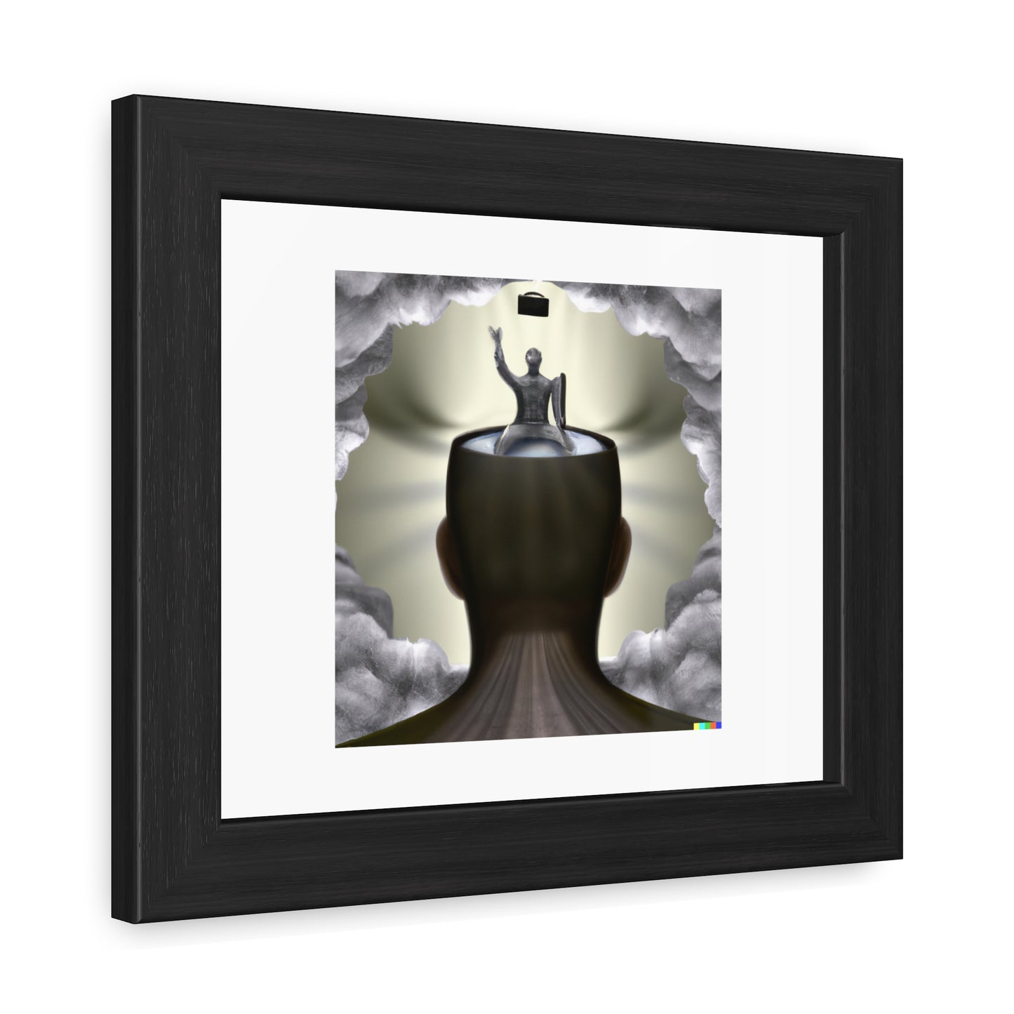 God Inside The Human Mind Digital Art 'Designed by AI' Wooden Framed Print