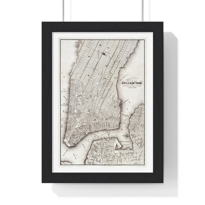 Map of the City of New York (circa 1850) from the Original, Framed Art Print