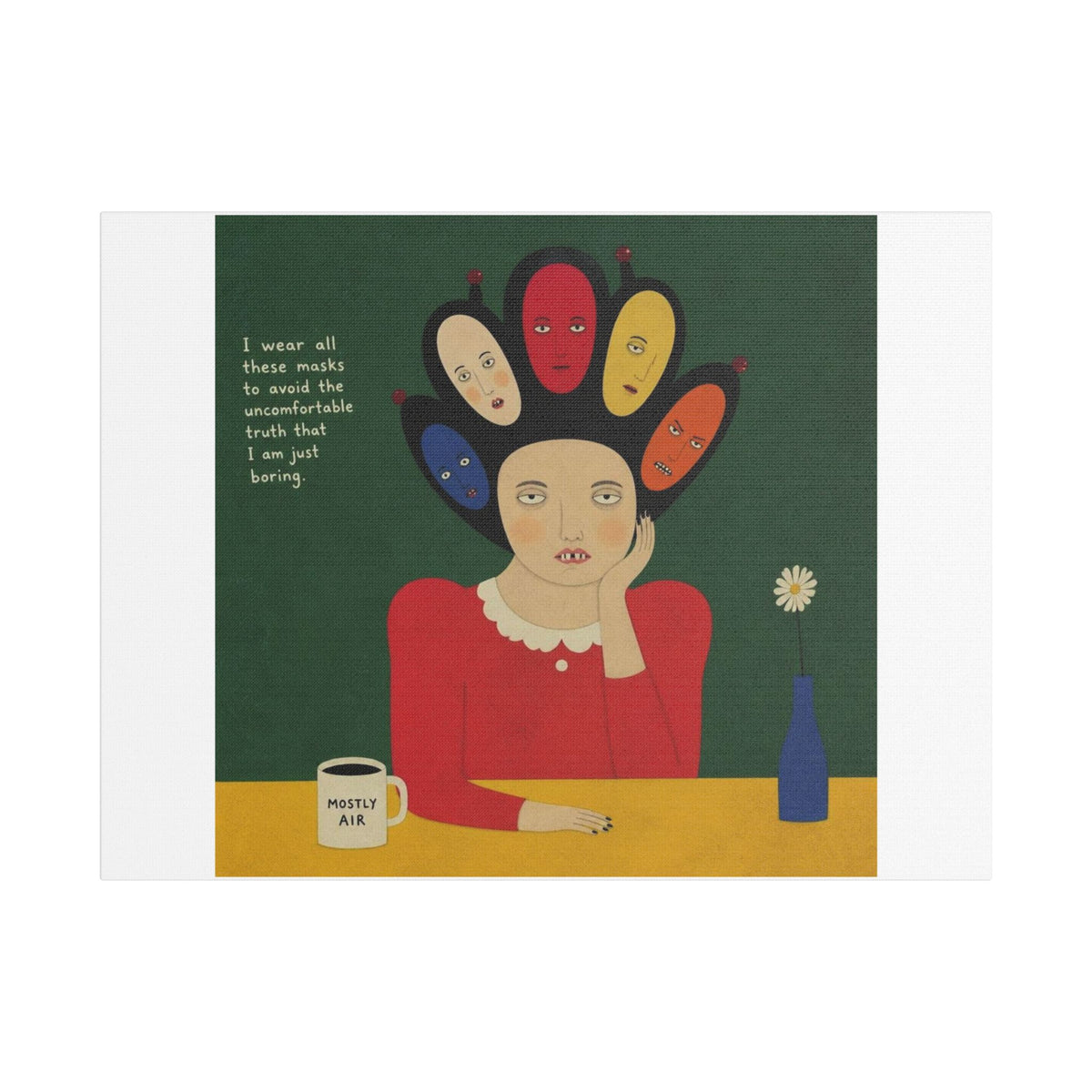 Mostly Air, Cartoon Art Print on Canvas