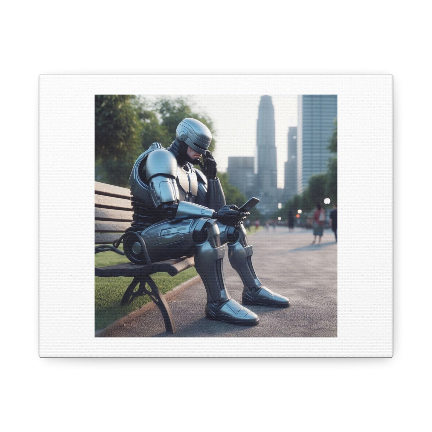 Robocop is Going Through Some Difficult Stuff Right Now 'Designed by AI' Art Print on Canvas